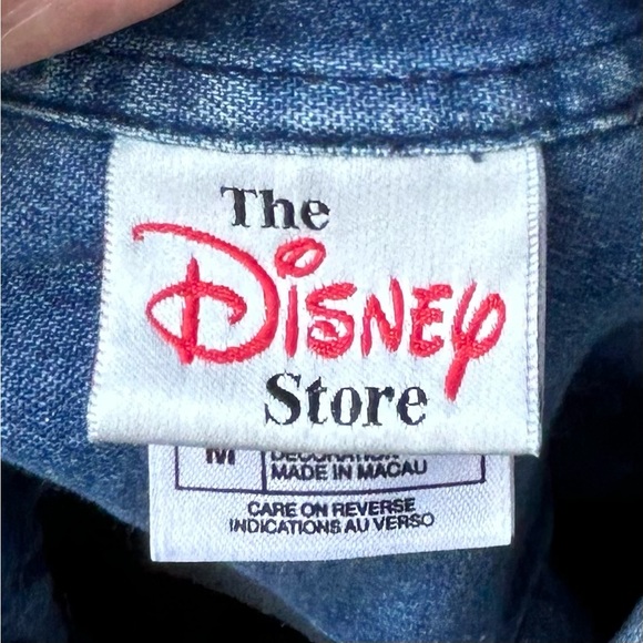 Vintage Disney Blue Denim Embroidered Button Down Shirt~M~ - Picture 6 of 7